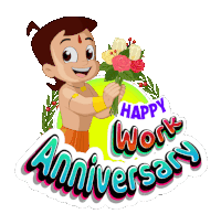 Happy Work Anniversary Chhota Bheem Sticker GIF