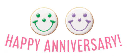 Happy Work Anniversary Smiley Cookies GIF