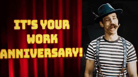 Happy Work Anniversary Two Thumbs Up GIF