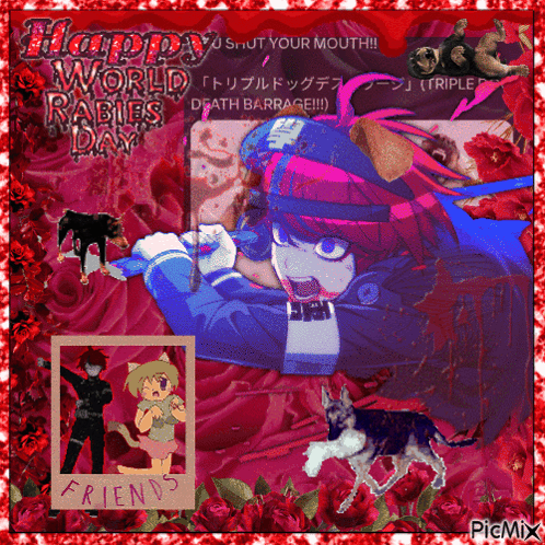 Happy World Rabies Day Girl and Dog