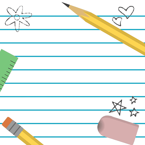 Happy World Teacher's Day Card with Pencils and Erasers