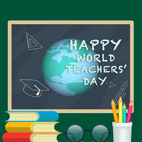 Happy World Teachers Day Chalkboard GIF