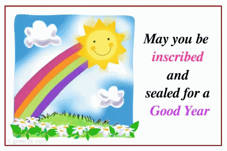 Happy Yom Kippur Greetings Holiest Day Judaism Rainbow GIF