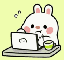 Hard Work Cute Bear Typing Sticker GIF