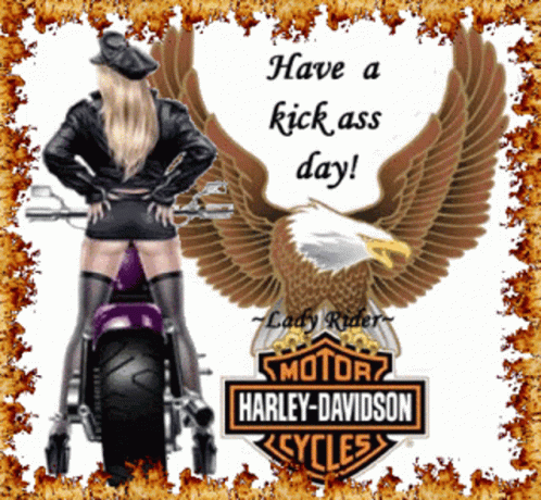 Harley Davidson Happy Birthday Kick Ass Ride GIF