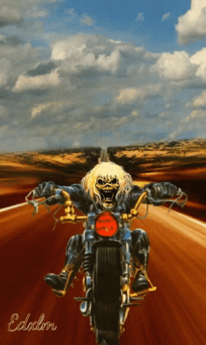 Harley Davidson Happy Birthday Skull Rider GIF