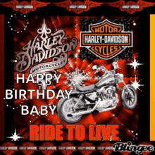 Harley Davidson Motorcycle On Red Background GIF