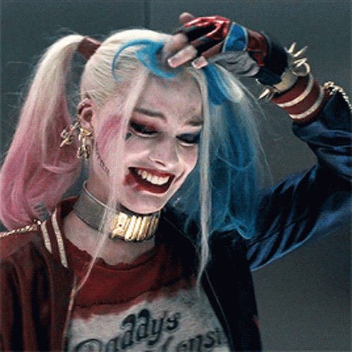 Harley Quinn Fixing Hair GIF