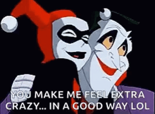 Harley Quinn & Joker Crazy Sweet GIF