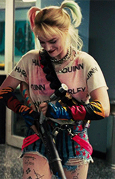 Harley Quinn Kicking & Shooting GIF