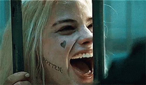 Harley Quinn Laughing Wickedly GIF