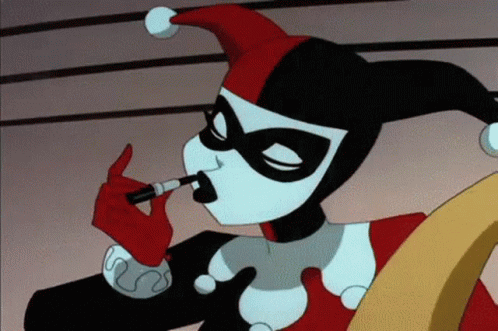 Harley Quinn Putting Lipstick GIF