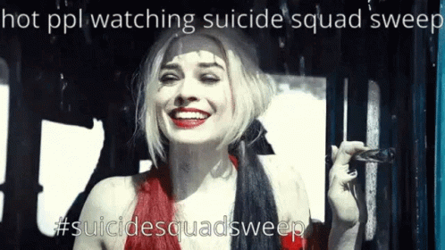 Harley Quinn Smiling Holding Cigarette GIF