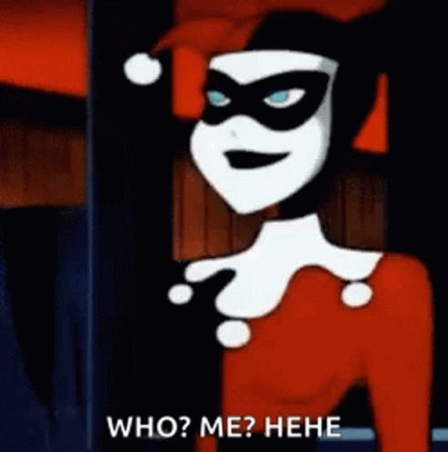 Harley Quinn Who Me GIF