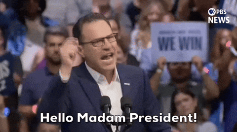 Harris Walz Hello Madam President GIF