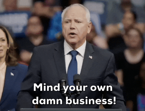 Harris Walz Mind Your Own Business GIF