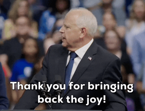 Harris Walz Thank You For Bringing Back Joy GIF