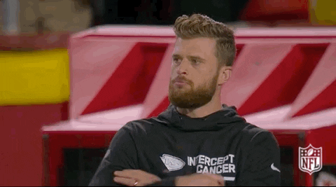 Harrison Butker Both Hands Up Fist Form GIF