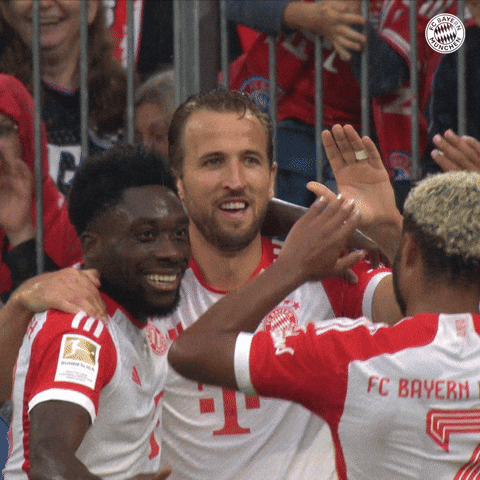 Harry Kane High Fives Then Hugs Teammate GIF