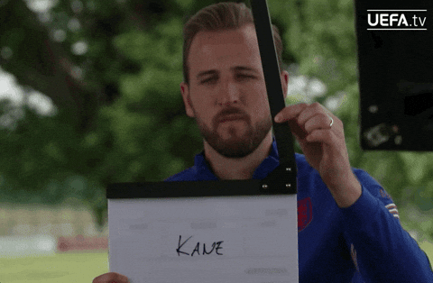 Harry Kane Holding Clapperboard GIF