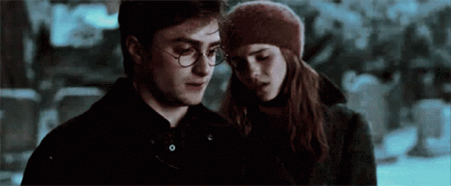 Harry Potter and Hermione Granger Standing in Cemetery