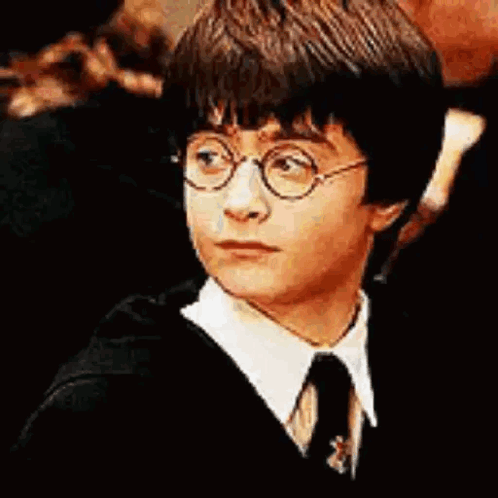 Harry Potter Is Wearing Glasses And A Black Tie . GIF