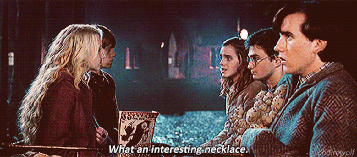 Harry Potter's Friends Including Luna Lovegood Holding A Meeting GIF