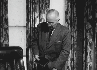 Harry S Truman's Opening Book About Politics GIF