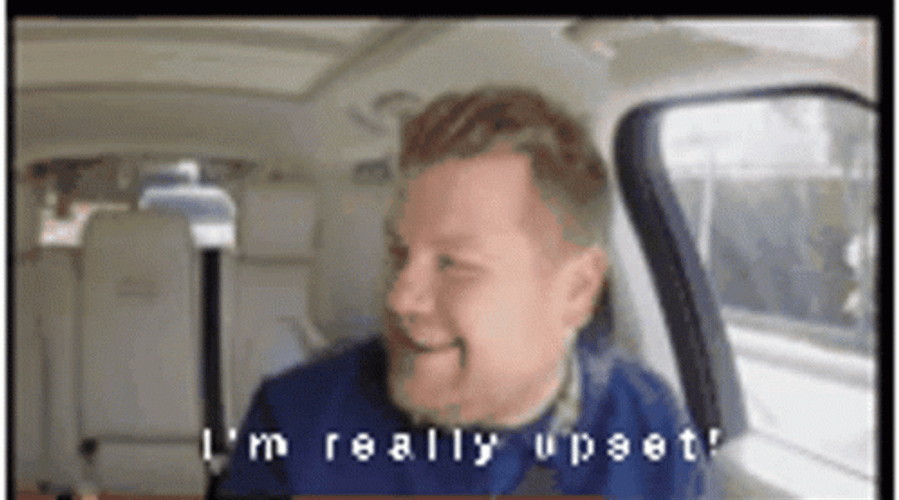 Harry Styles Telling James Corden He's Upset GIF