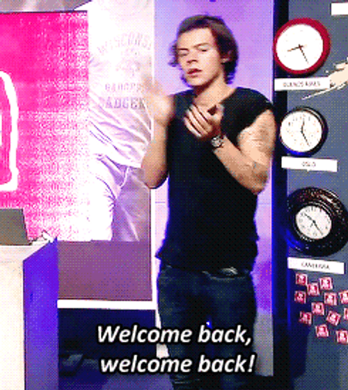 Harry Styles Welcome Back GIF