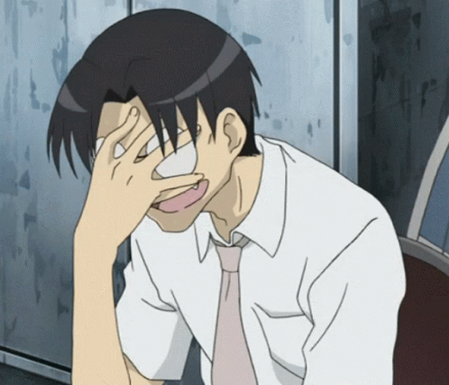 Harunobu Madarame Anime Laughing Facepalm GIF