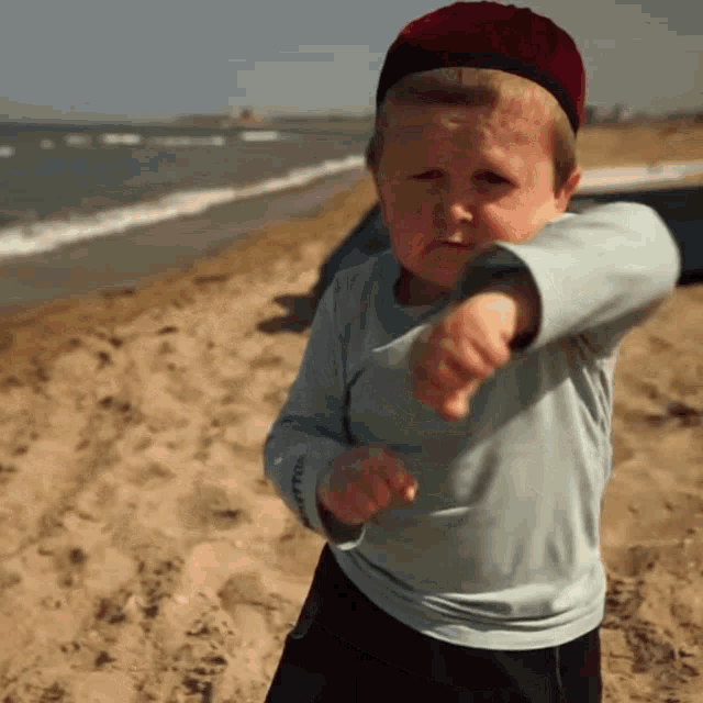Hasbulla Magomedov Russian Wrestler Boxing Punch Beach GIF