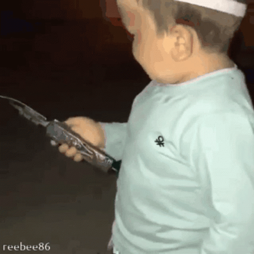 Hasbulla Playing Dagger Knife GIF