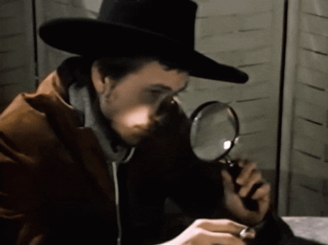 Hat Man Use Magnifying Glass GIF