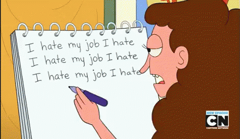 Hate Hate Hate My Job Animated Girl GIF