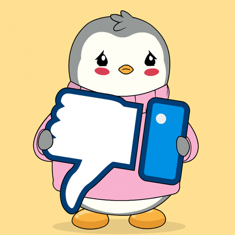 Hate Hate Hate Pudgy Penguin Thumbs Down Sign GIF