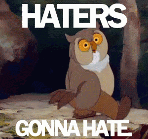 Haters Gonna Hate Animated Owl GIF