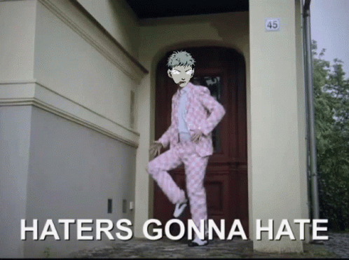 Haters Gonna Hate Dancing Anime Head GIF
