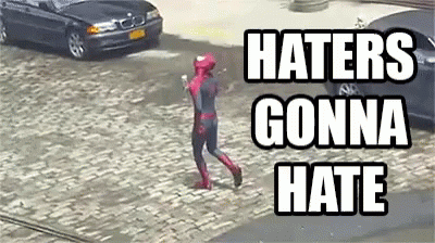 Haters Gonna Hate Spiderman Happy Dance GIF
