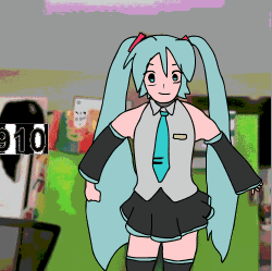 Hatsune Miku at Sign Saying 310