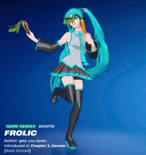 Hatsune Miku From Fortnite Holding Carrot GIF