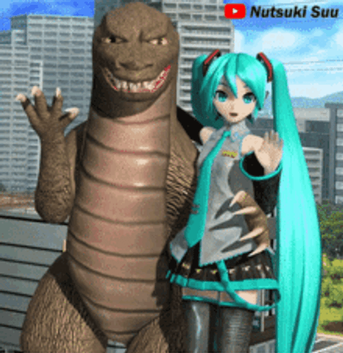Hatsune Miku Godzilla Vocaloid GIF