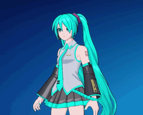 Hatsune Miku Is A Female Anime Character With A Ponytail GIF