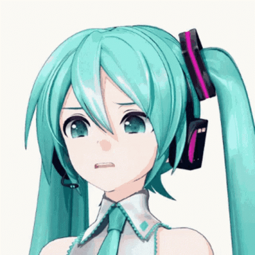 Hatsune Miku Surprised With Headphones GIF