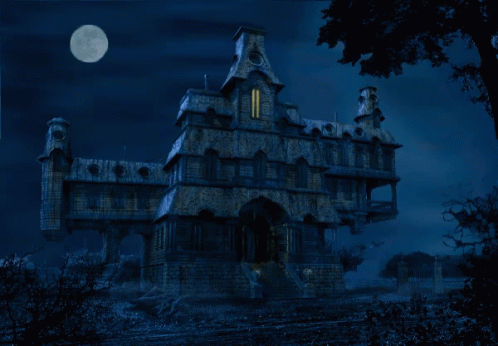 Haunted House Full Moon GIF