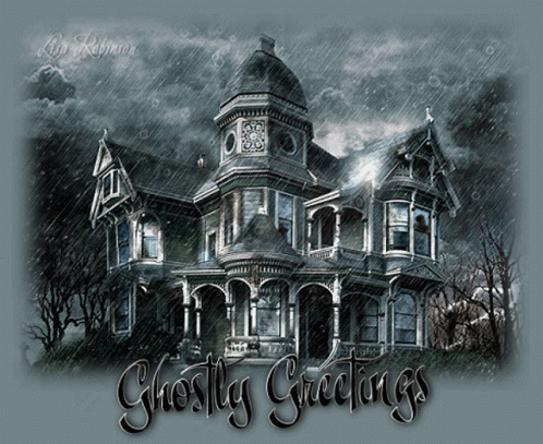 Haunted House Ghostly Greetings GIF
