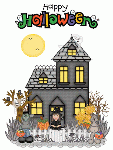 Haunted House Happy Halloween GIF