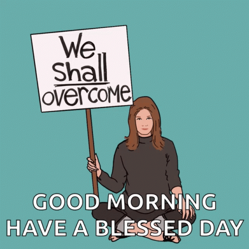 Have A Blessed Wednesday Animated Girl Holding Sign GIF
