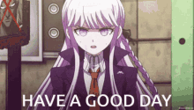 Have A Good Day Violet Anime Lady Pointing Fingers GIF