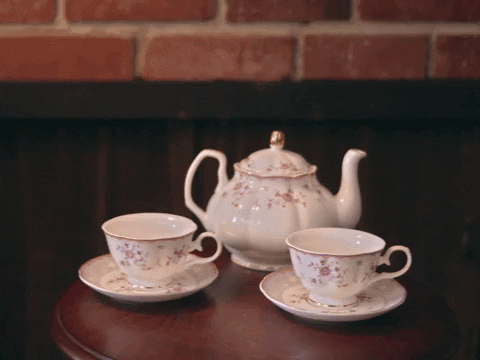 Have A Good Evening Shaking Tea Cups Earthquake GIF